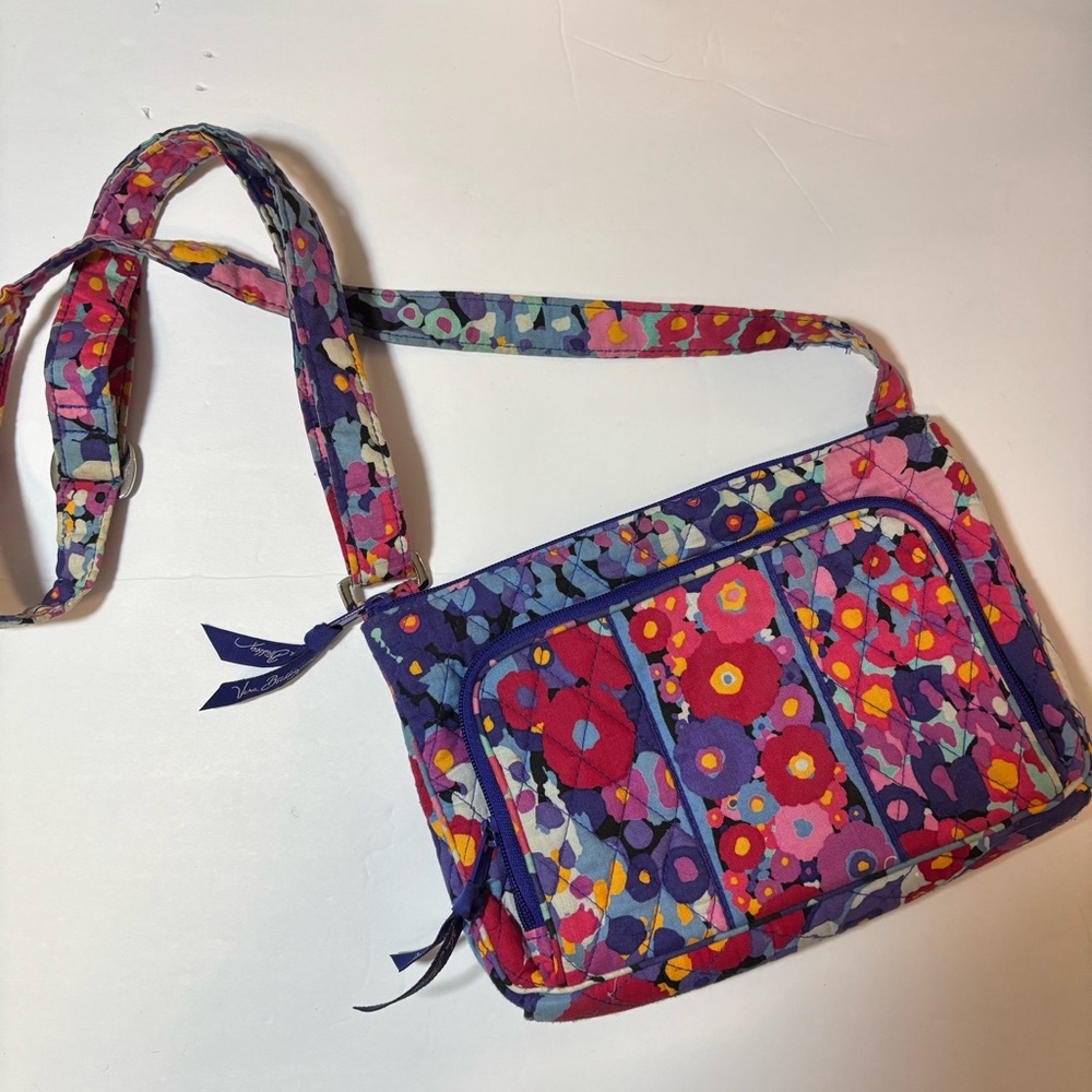 Vera Bradley "Impressionista"  Crossbody Purse Bag Purple Blue Multicolor Floral